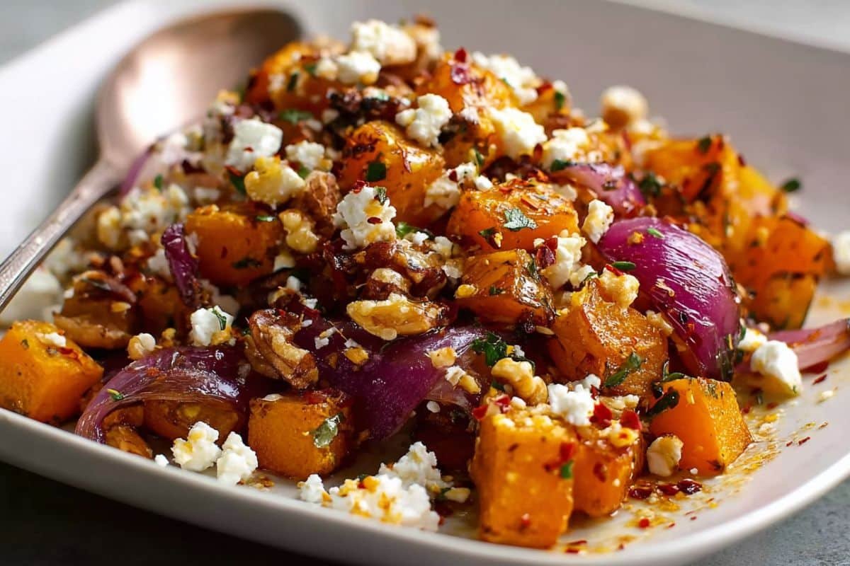 Maple Roasted Pumpkin with Chili and Feta