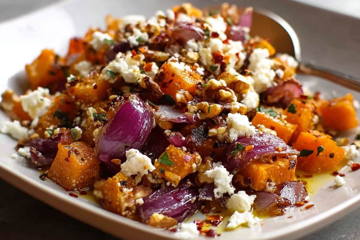 Maple Roasted Pumpkin with Chili and Feta