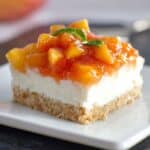 No Bake Peach Cheesecake Bars 5 No Bake Peach Cheesecake Bars recipe