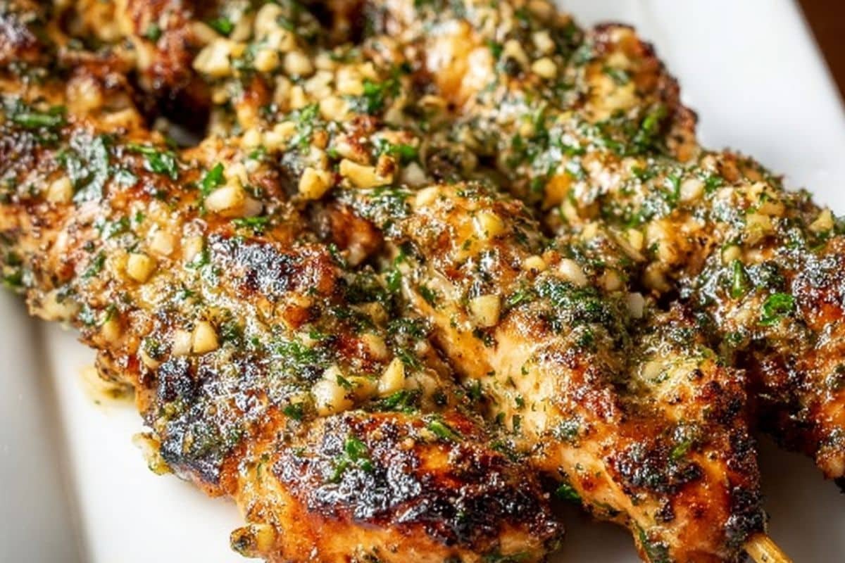 Ranch Garlic Parmesan Chicken Skewers