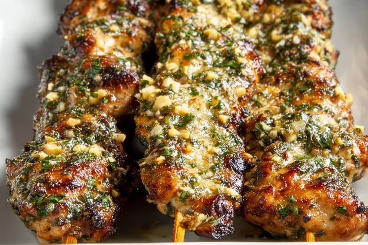 Ranch Garlic Parmesan Chicken Skewers