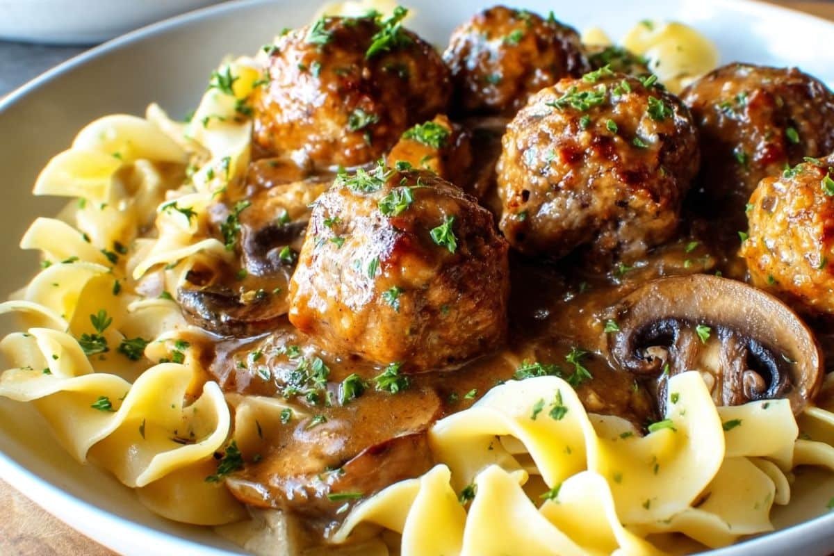 Salisbury Steak Meatballs (Instant Pot, Stove Top, Slow Cooker) 3 Salisbury Steak Meatballs