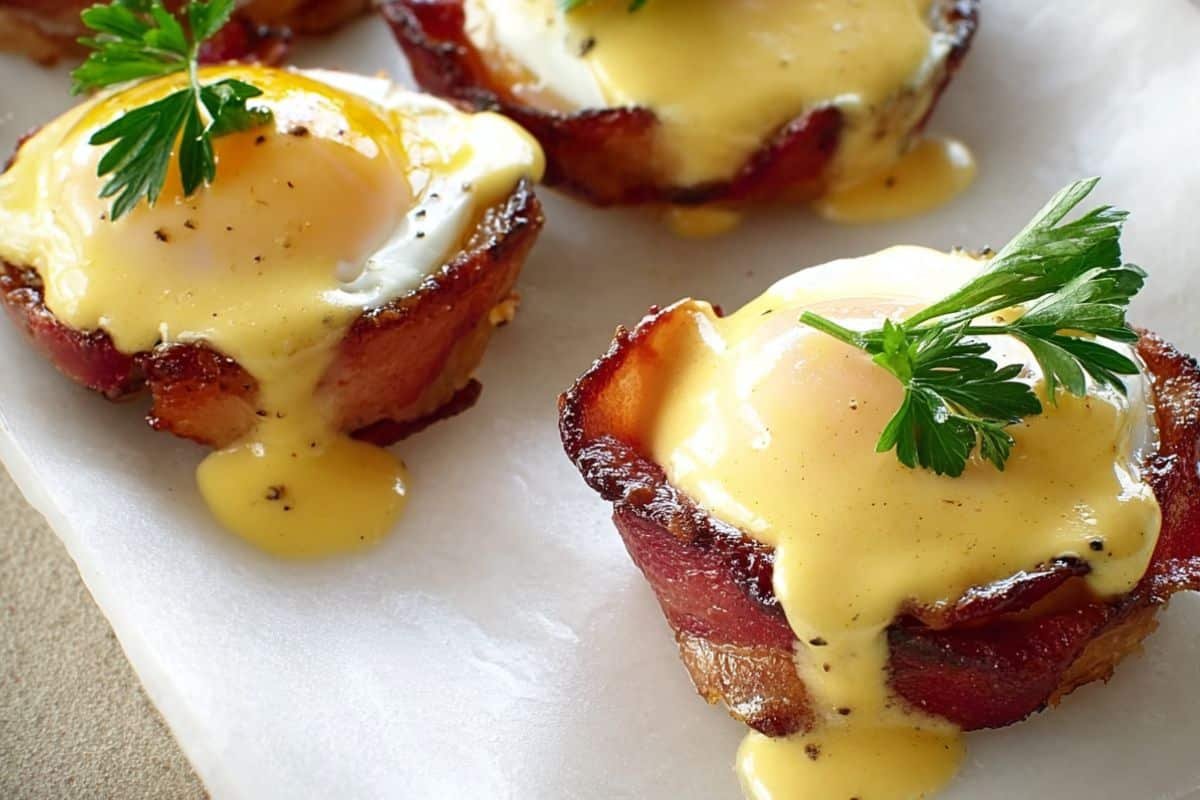 Baked Eggs Napoleon With Hollandaise Sauce