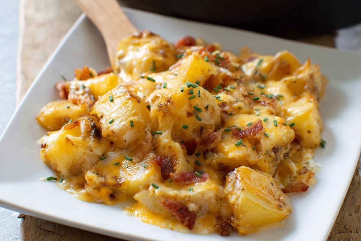 Cheesy Potato Egg Scramble