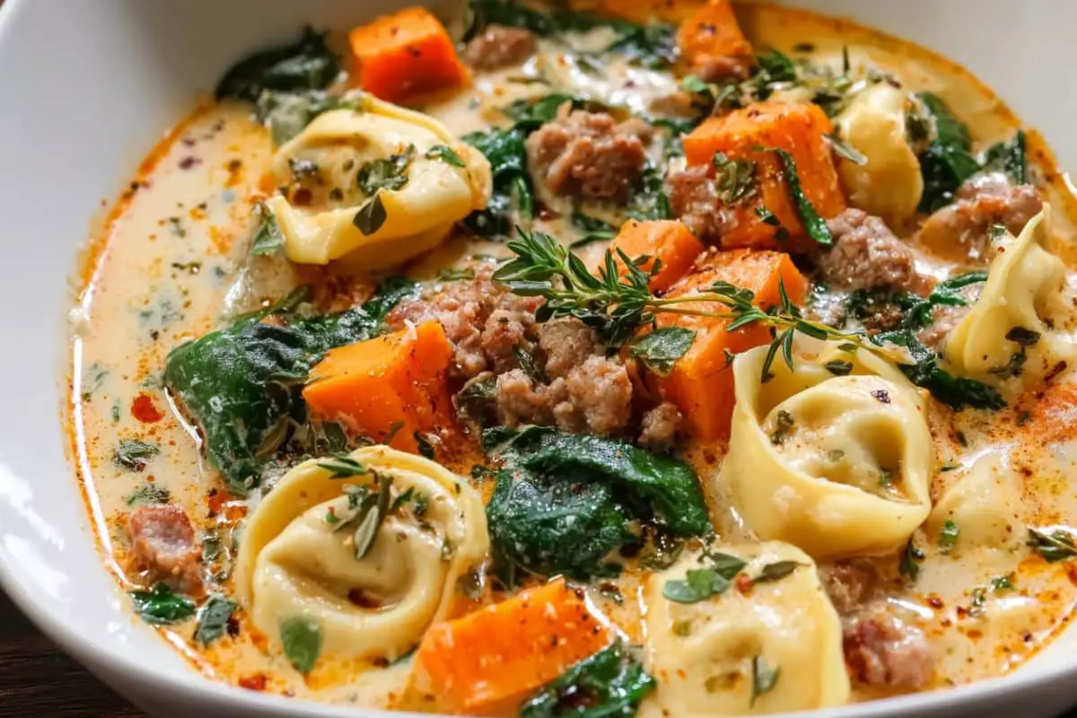 Creamy Sausage Tortellini Soup recipe