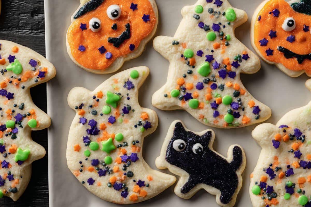 Easy Halloween Sugar Cookies with Sprinkles
