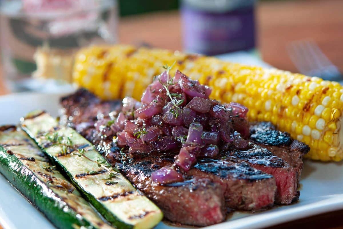 Grilled Ribeye Steak with Shallot Sauce