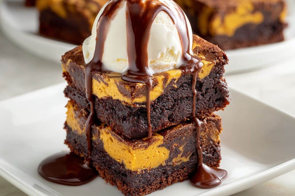 Pumpkin Cheesecake Brownies
