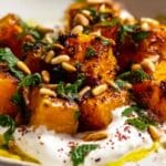 Roasted Pumpkin with Lemon Yogurt Sauce and Pine Nuts 5 Roasted Pumpkin with Lemon Yogurt Sauce and Pine Nuts recipe