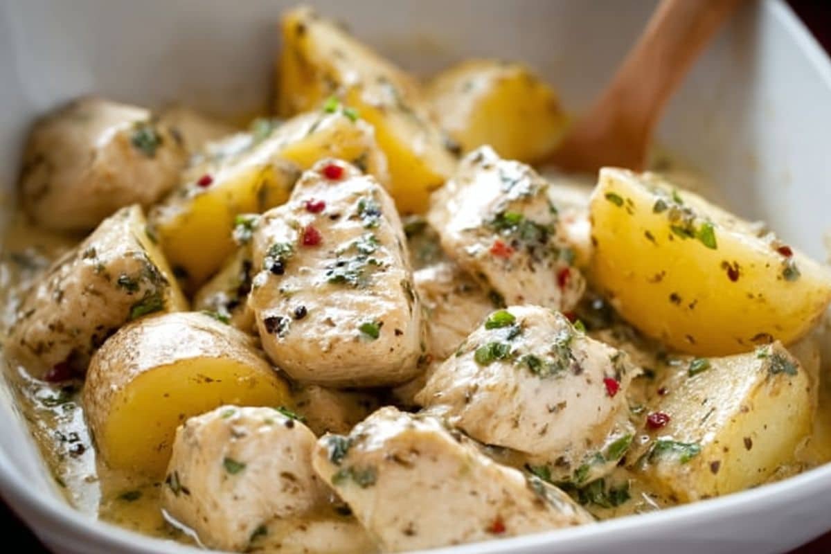 Slow Cooker Parmesan Garlic Chicken and Potatoes