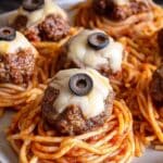 Spooky Spaghetti and Cheese Stuffed Meatballs 5 Spooky Spaghetti and Cheese Stuffed Meatballs recipe