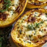4 Cheese Roasted Garlic Alfredo Stuffed Spaghetti Squash recipe