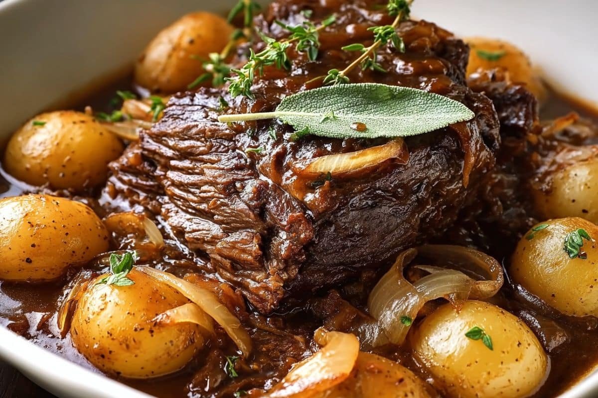 Apple Cider Pot Roast with Potatoes