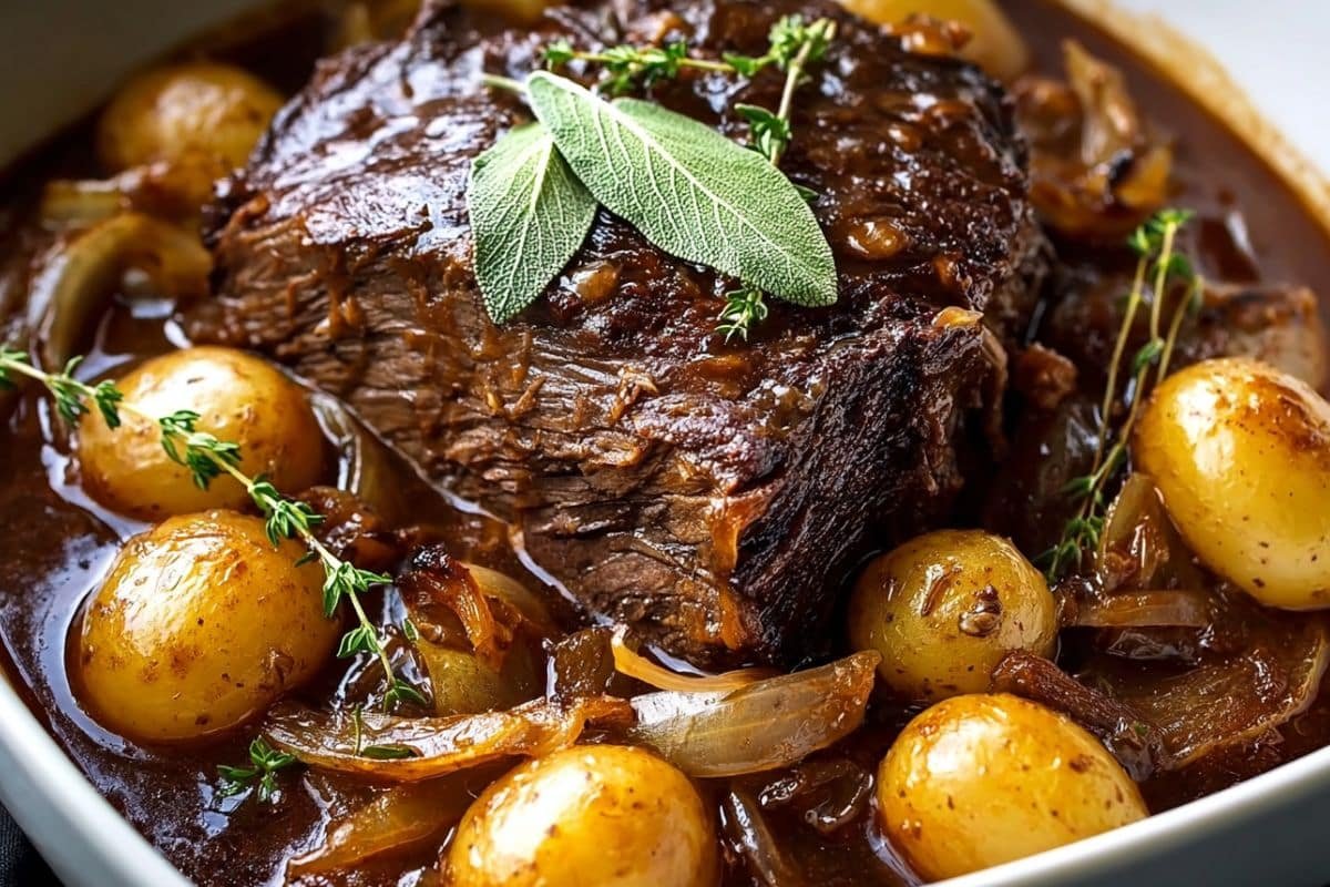 Apple Cider Pot Roast with Potatoes