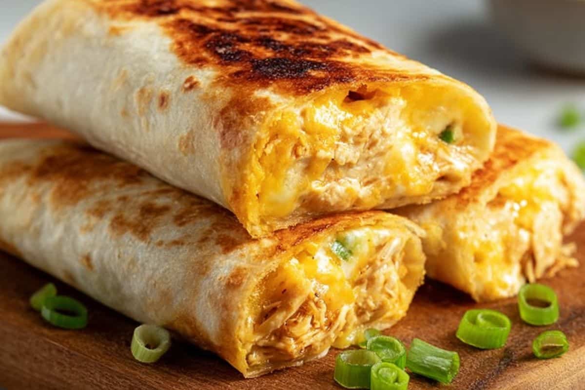 Cheesy Garlic Chicken Wraps