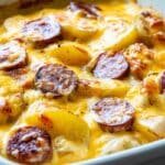 Cheesy Potatoes with Smoked Sausage recipe