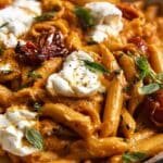 Creamy Sun-Dried Tomato Pasta with Melted Burrata recipe