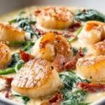 Creamy Tuscan Shrimp and Scallops recipe