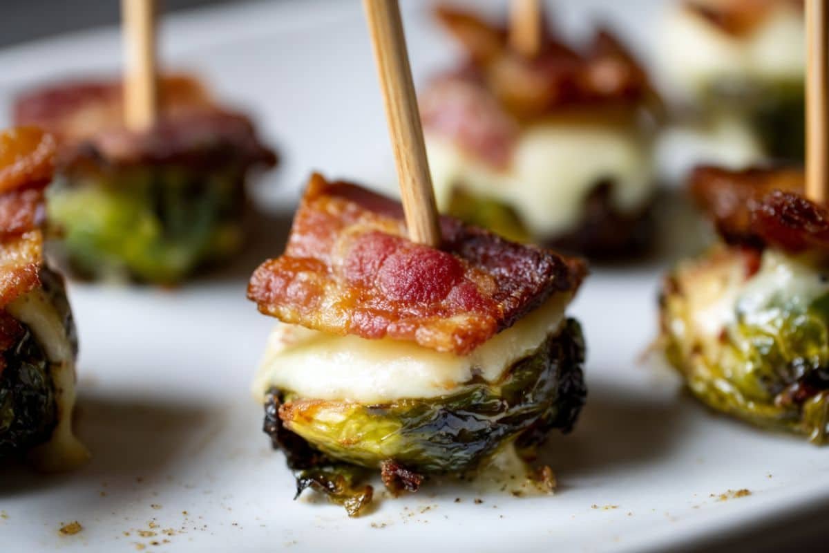 Crispy Brussels Sprouts with Bacon and Cheese