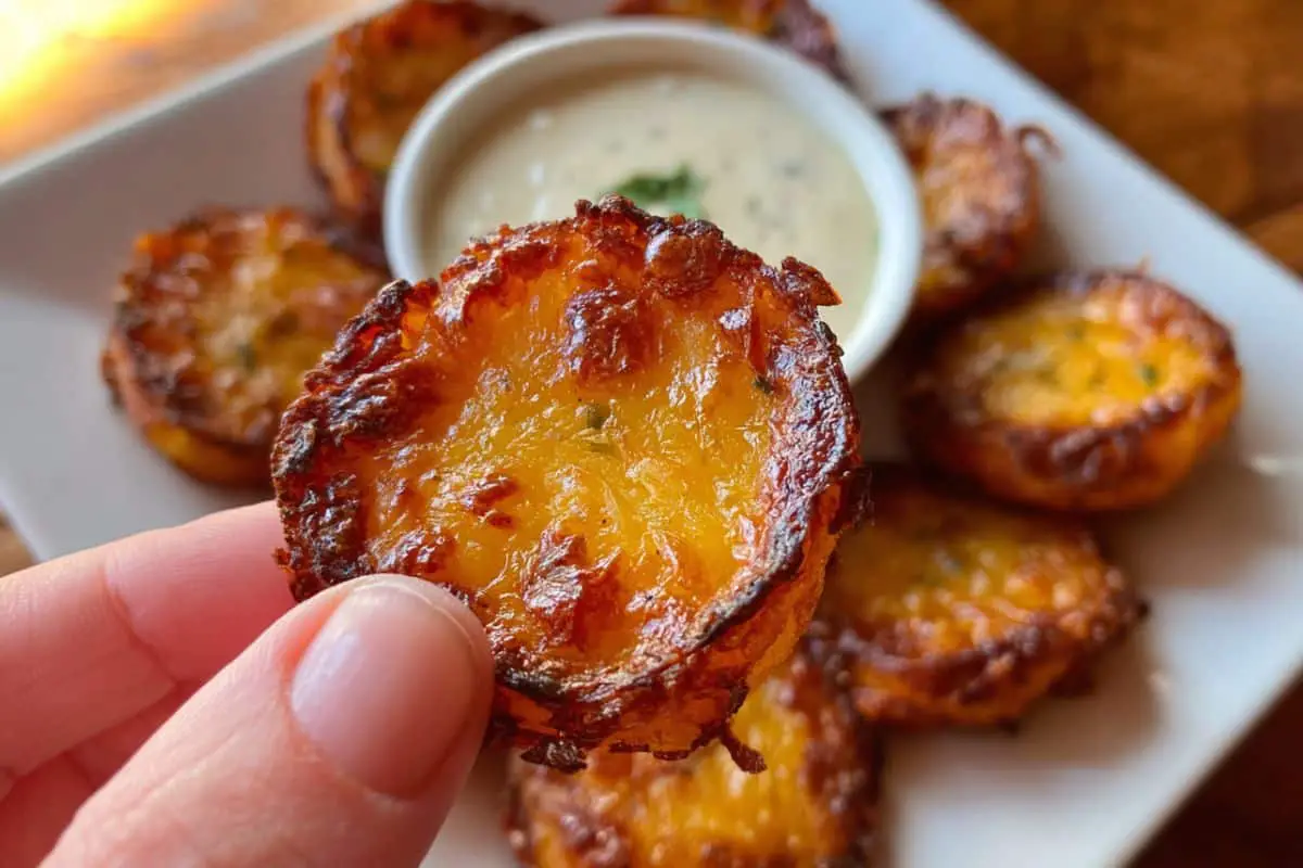 Crispy Cheesy Dill Pickle Chips recipe