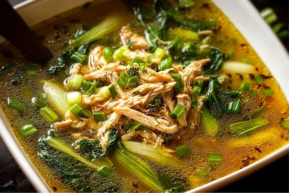Ginger Chicken and Rice Soup with Bok Choy
