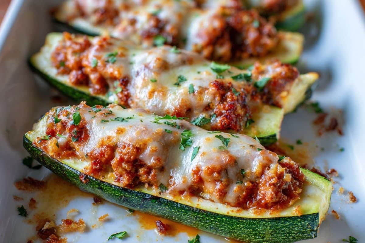 Italian Stuffed Zucchini Boats