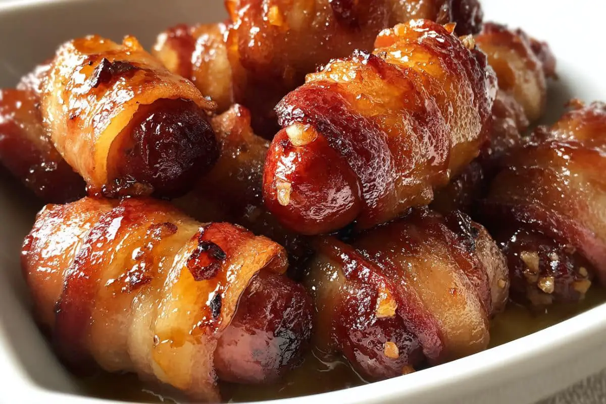 Maple Glazed Bacon Weenies recipe