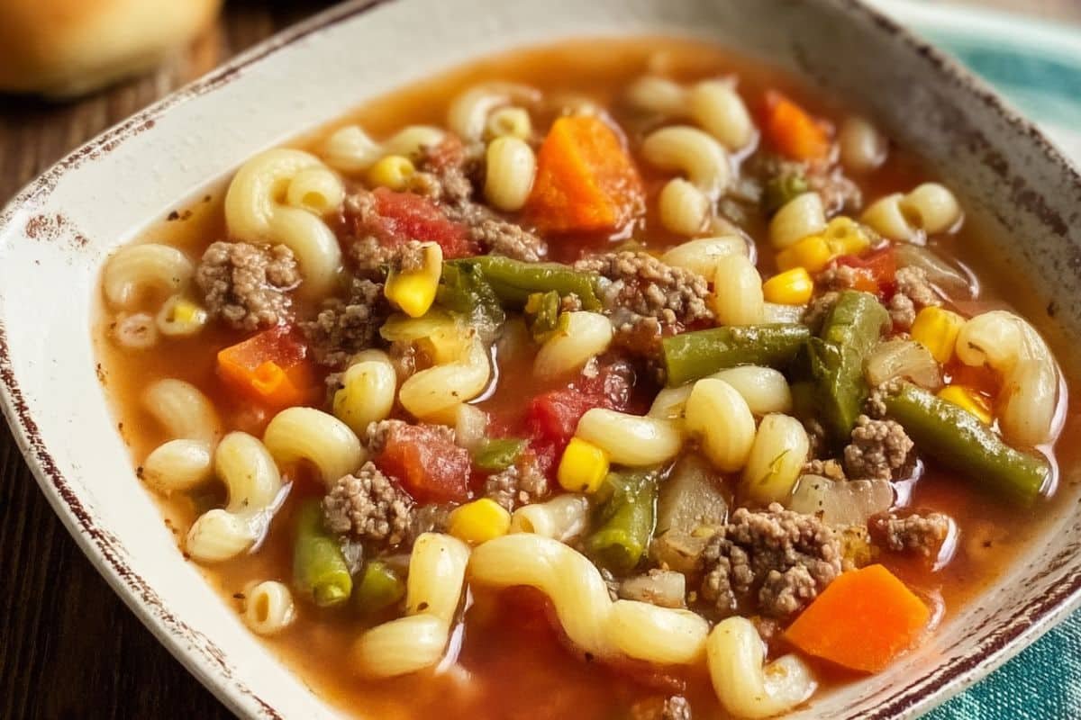 Old Fashioned Vegetable Soup With Ground Beef
