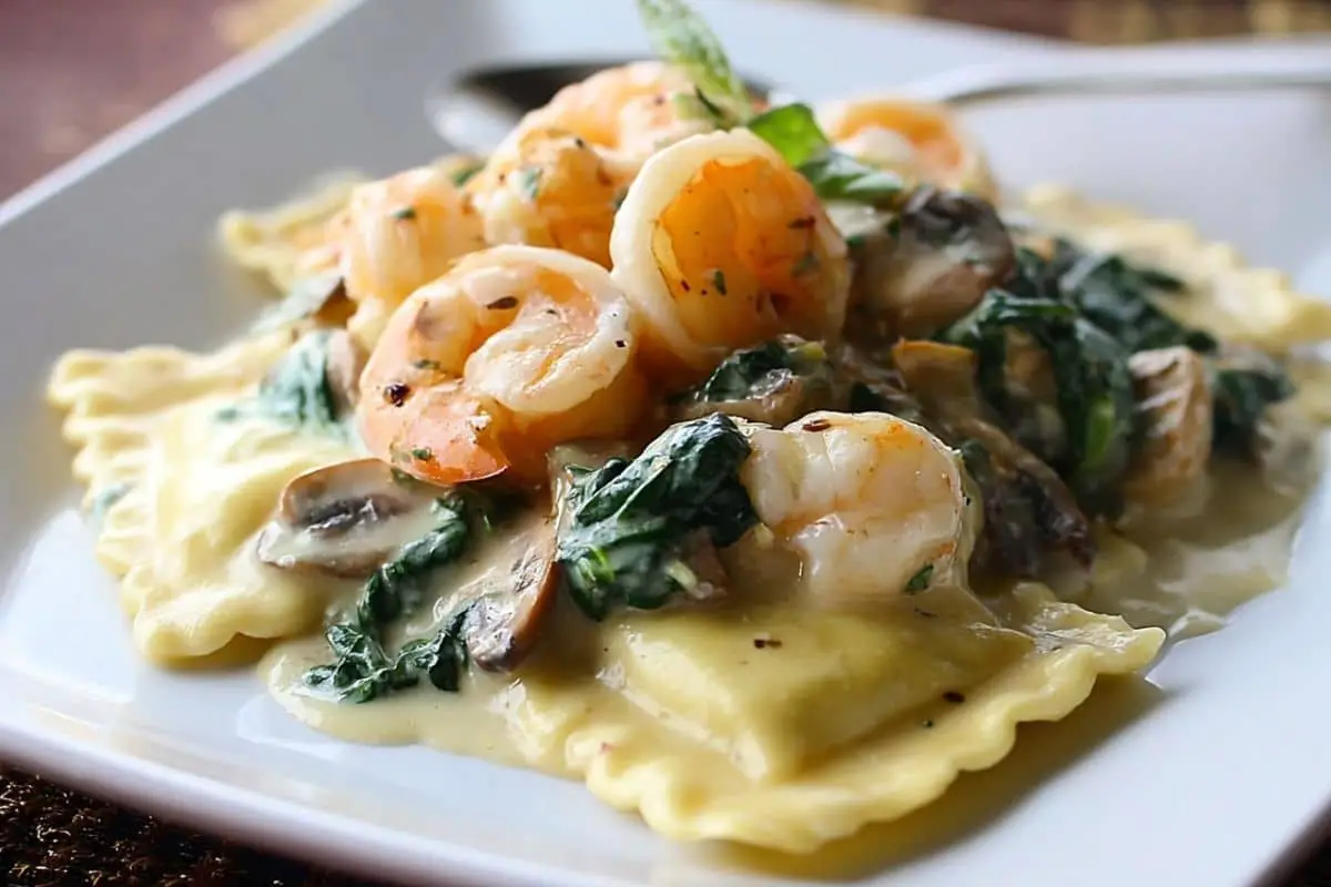 Ravioli with seafood