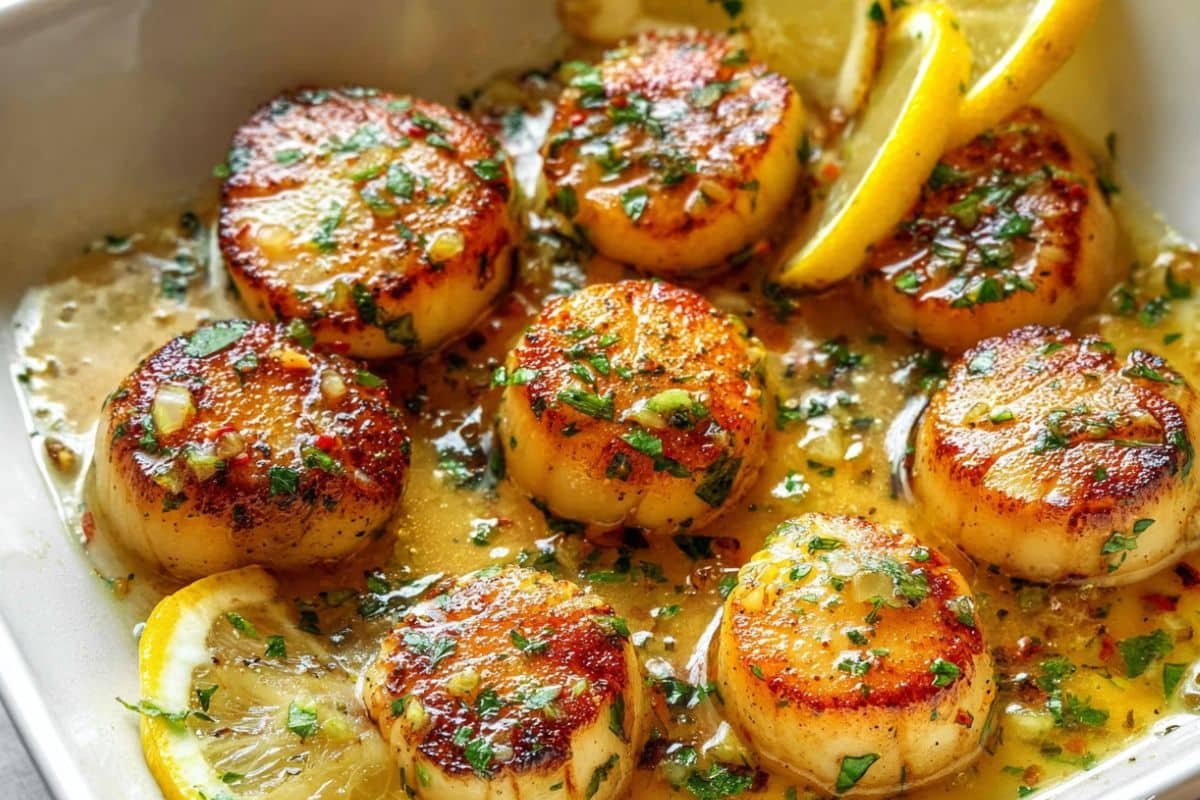 Seared Lemon Garlic Butter Scallops