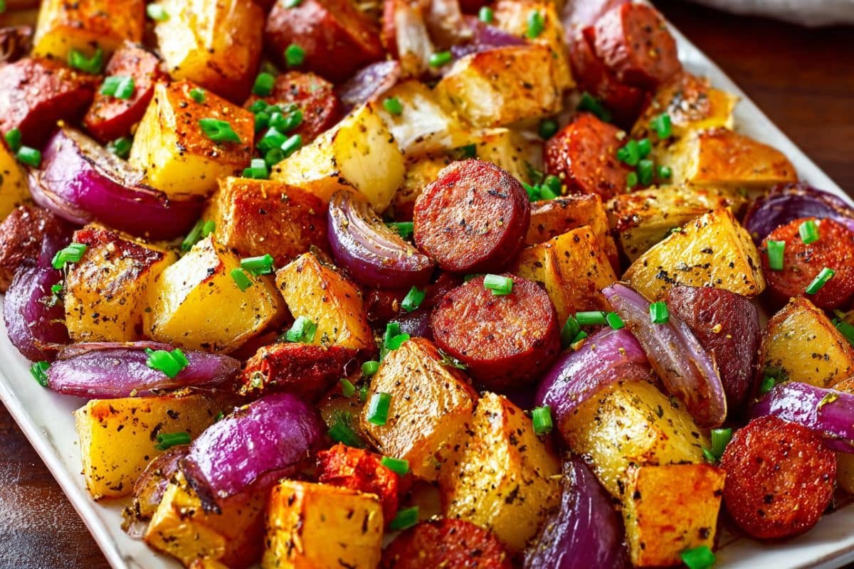Sheet Pan Sausage and Potatoes Recipe