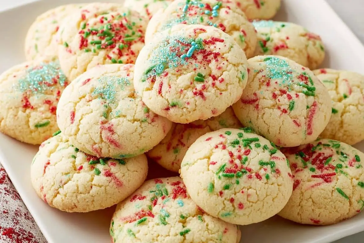 Soft CuSoft Christmas Sprinkle Sugar Cookiestout Sugar Cookies recipe