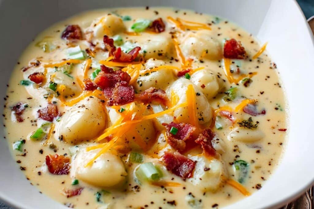 Bacon Cheddar Gnocchi Soup