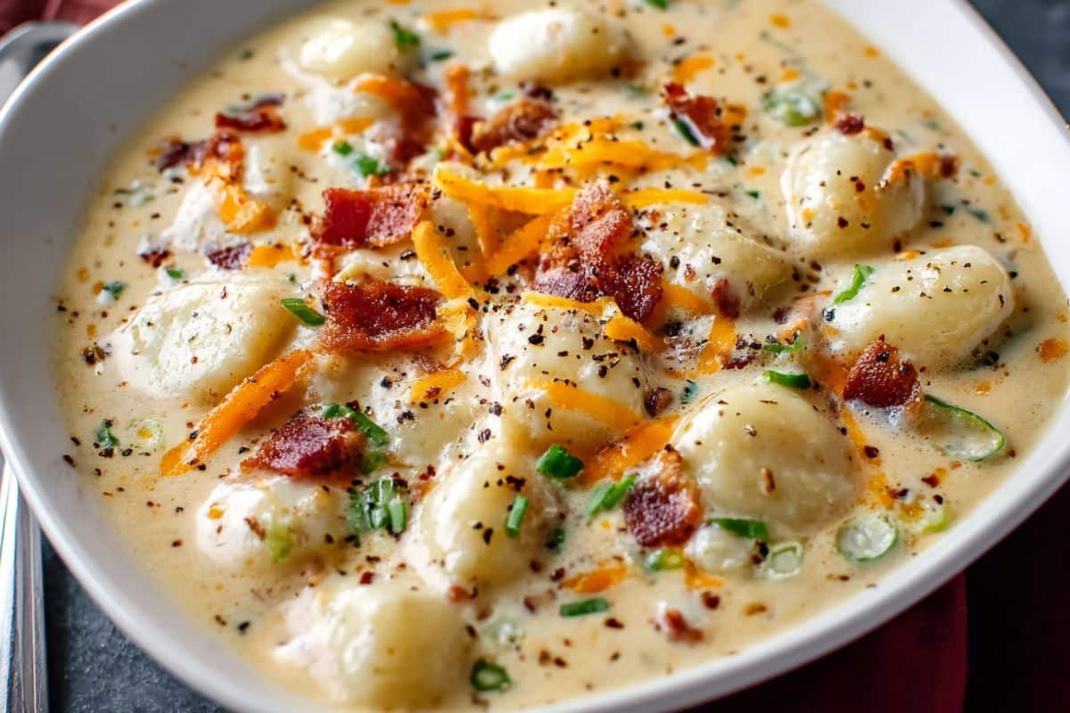 Bacon Cheddar Gnocchi Soup