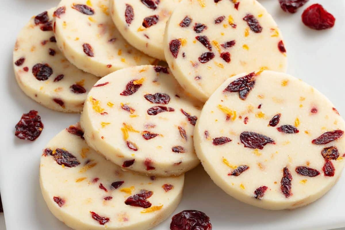 Cranberry Orange Shortbread Cookies