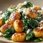 Crispy Gnocchi with Spinach and Feta recipe