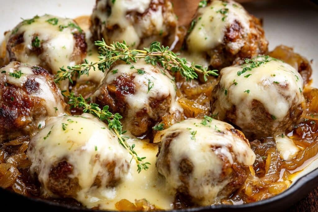 French Onion Meatballs