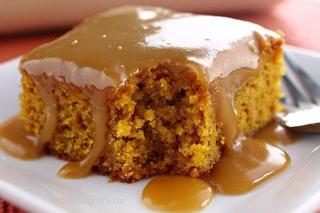 Pumpkin Cake with Caramel Cider Sauce 3 Pumpkin Cake with Caramel Cider Sauce