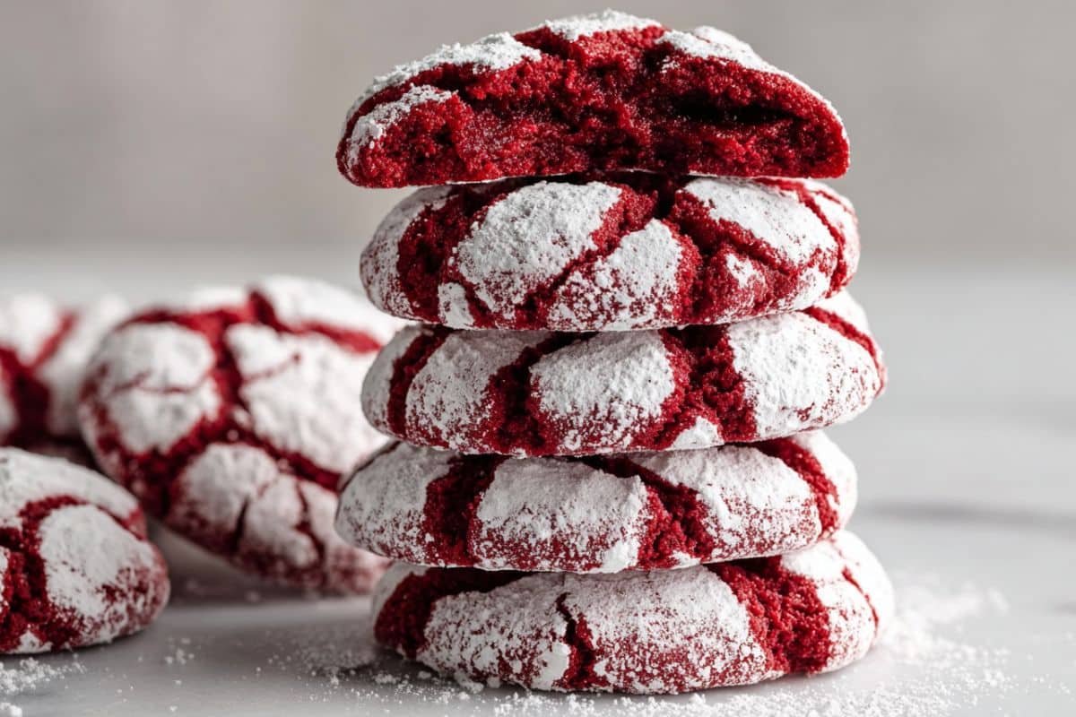 Red Velvet Crinkle Cookies