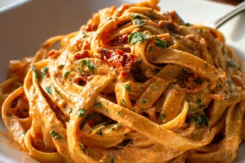 Vegan Creamy Sun Dried Tomato Pasta 3 Vegan Creamy Sun Dried Tomato Pasta