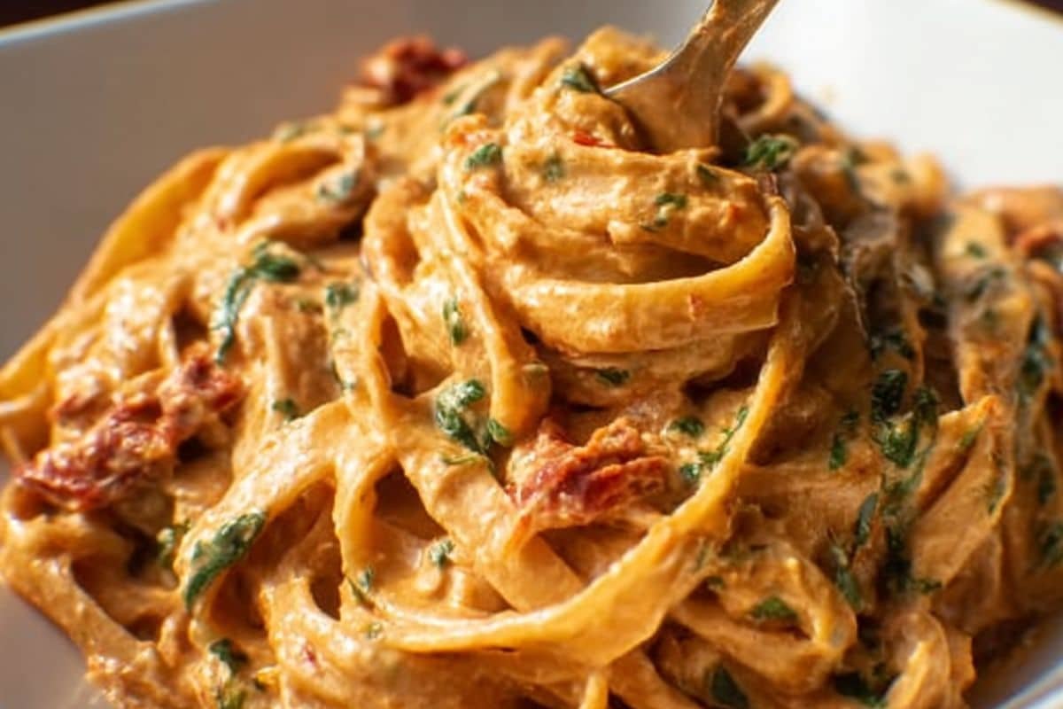 Vegan Creamy Sun Dried Tomato Pasta