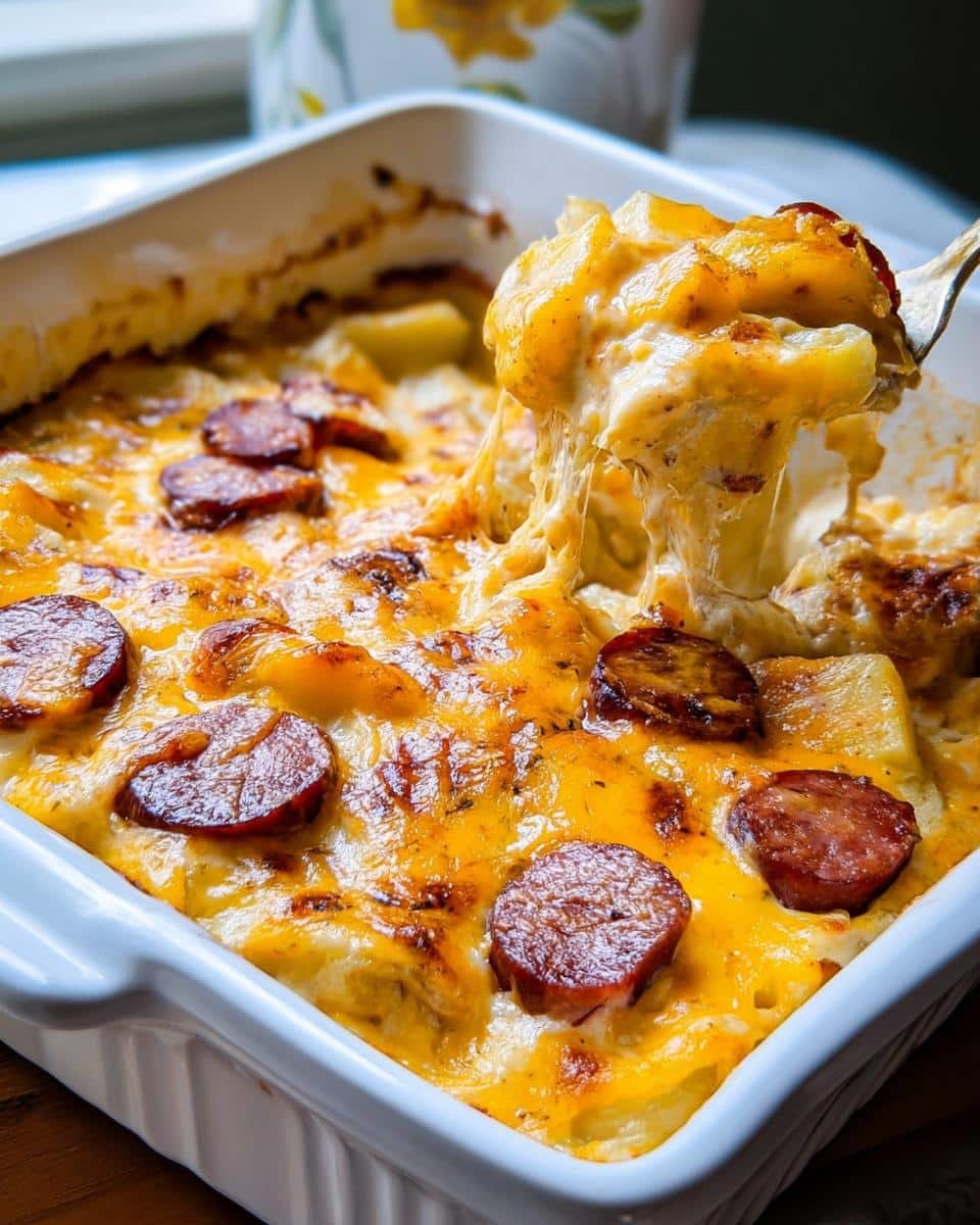 Cheesy Potatoes with Smoked Sausage Recipe 5 Cheesy Potatoes with Smoked Sausage - detail 1