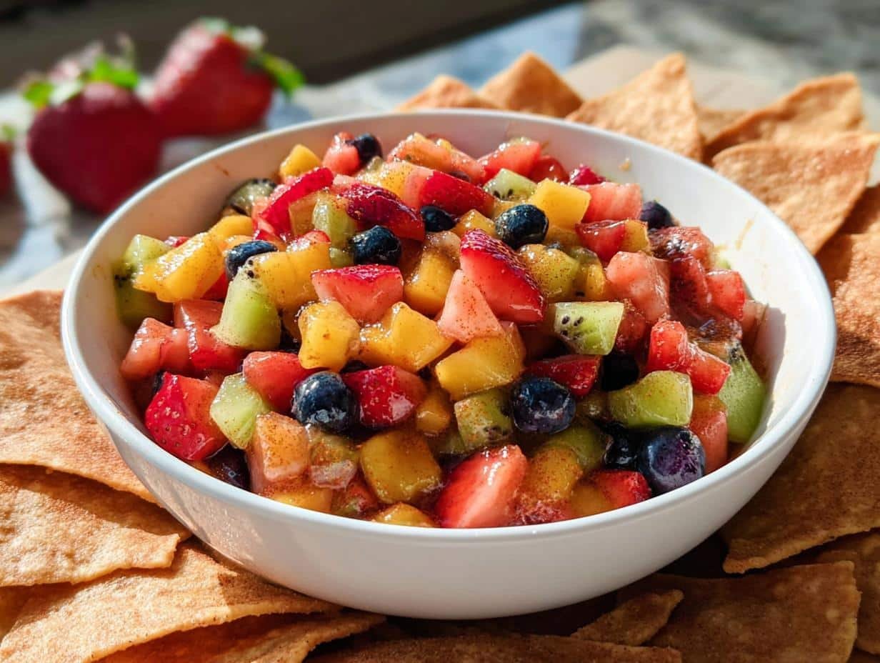 30-Minute Fruit Salsa with Cinnamon Chips