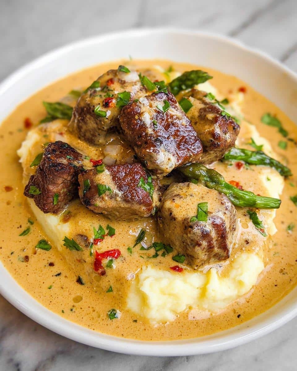 Garlic Butter Steak Bites with Parmesan Cream Sauce - detail 1