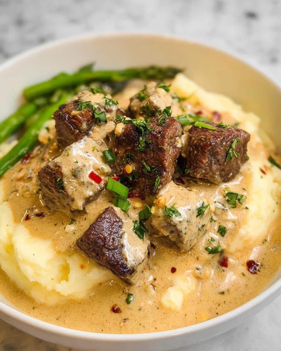 Garlic Butter Steak Bites with Parmesan Cream Sauce - detail 2