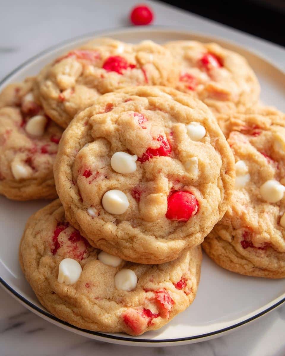 Maraschino Cherry Cookies with White Chocolate Chips - detail 2