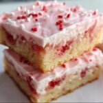 Maraschino Cherry Sugar Cookie Bars with Cream Cheese Frosting