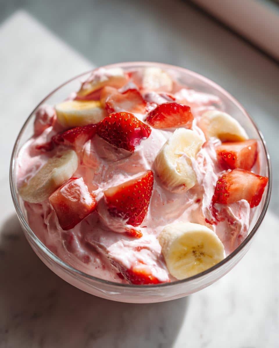 Irresistible Strawberry Banana Cheesecake Salad 4 Strawberry Banana Cheesecake Salad - detail 1