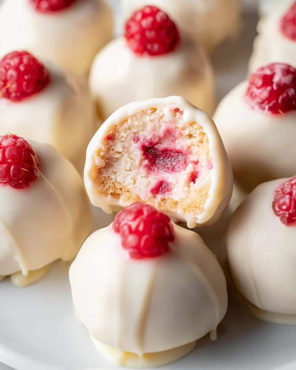 20-Minute No-Bake White Chocolate Raspberry Cheesecake Balls 7 White Chocolate Raspberry Cheesecake Balls - detail 2