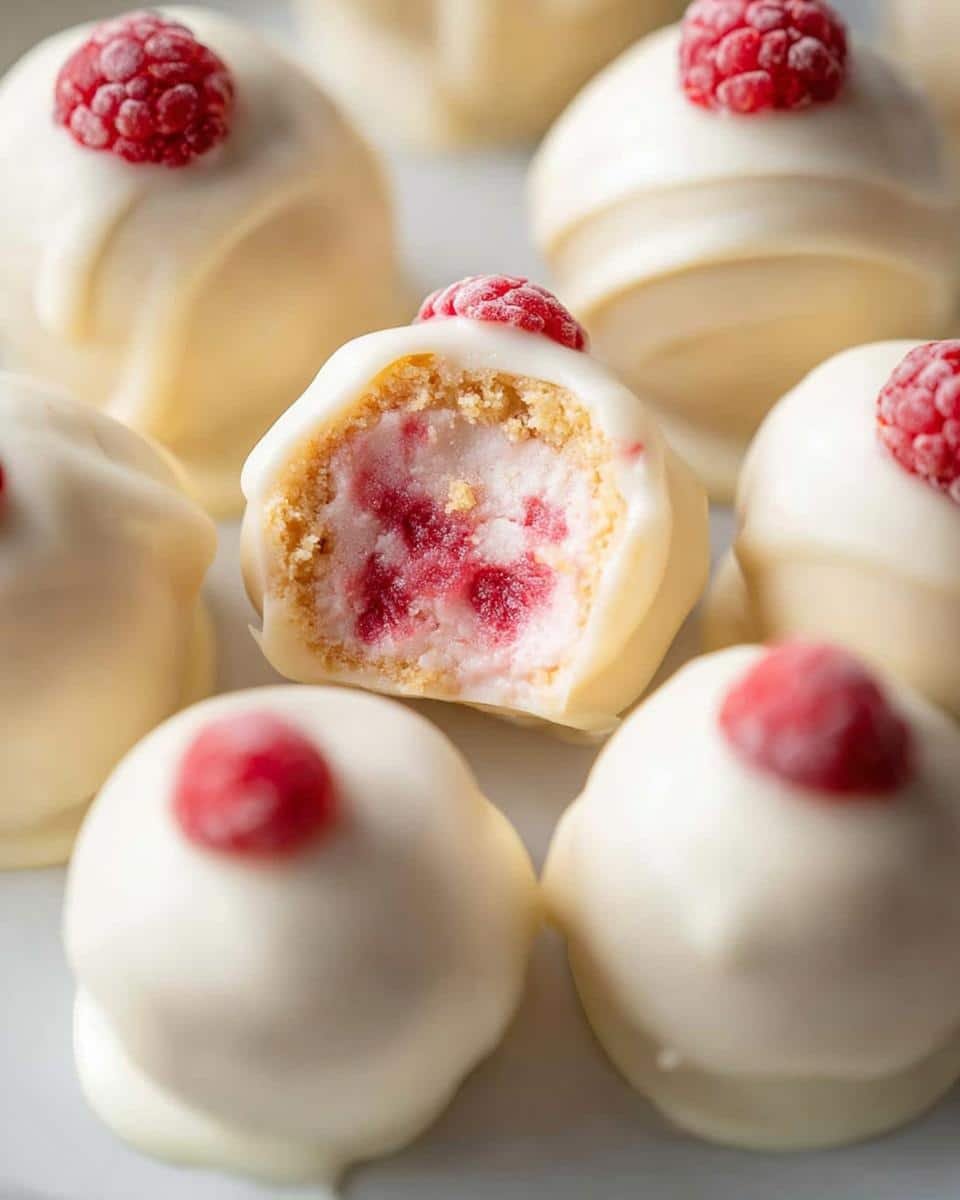 20-Minute No-Bake White Chocolate Raspberry Cheesecake Balls 9 White Chocolate Raspberry Cheesecake Balls - detail 4